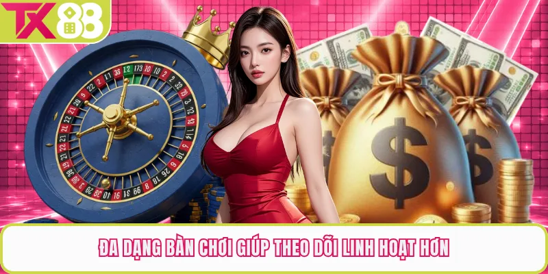 Đa dạng bàn chơi giúp theo dõi linh hoạt hơn